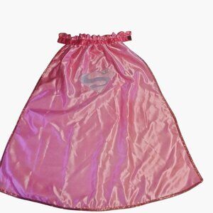 Supergirl Pink Satin Cape Glitter S Logo Girls Halloween Costume OS